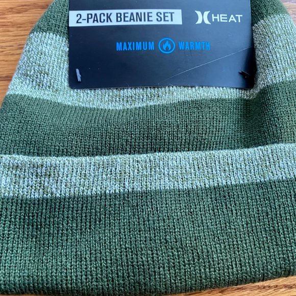 Nwt Hurley 2 Pack Rugby Knit Beanie Winter Hat Cap Skully Set Toque Skate Board - Picture 2 of 5
